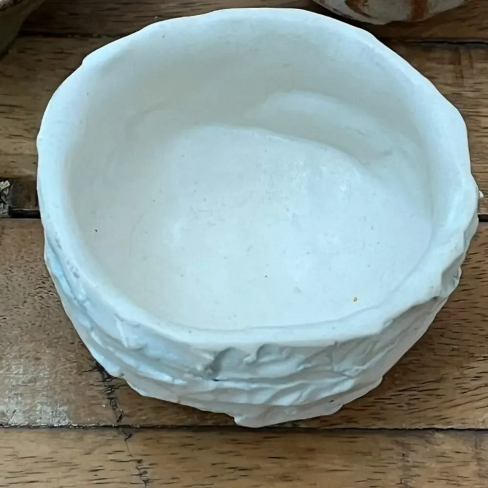 Organic Shape Handmade Textured Ceramic Bowls Set of 4 Rustic Earthy Tones